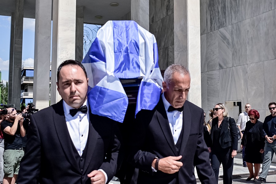 Κηδεία του δημοσιογράφου Δημήτρη Κωνσταντάρα. Τετάρτη 27 Αυγούστου 2025 (ΜΙΧΑΛΗΣ ΠΑΠΑΝΙΚΟΛΑΟΥ / EUROKINISSI)